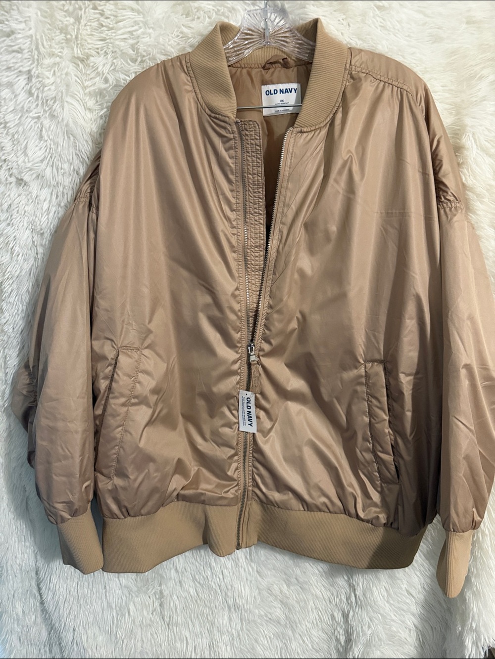 Old Navy Women's Beige Bomber Jacket